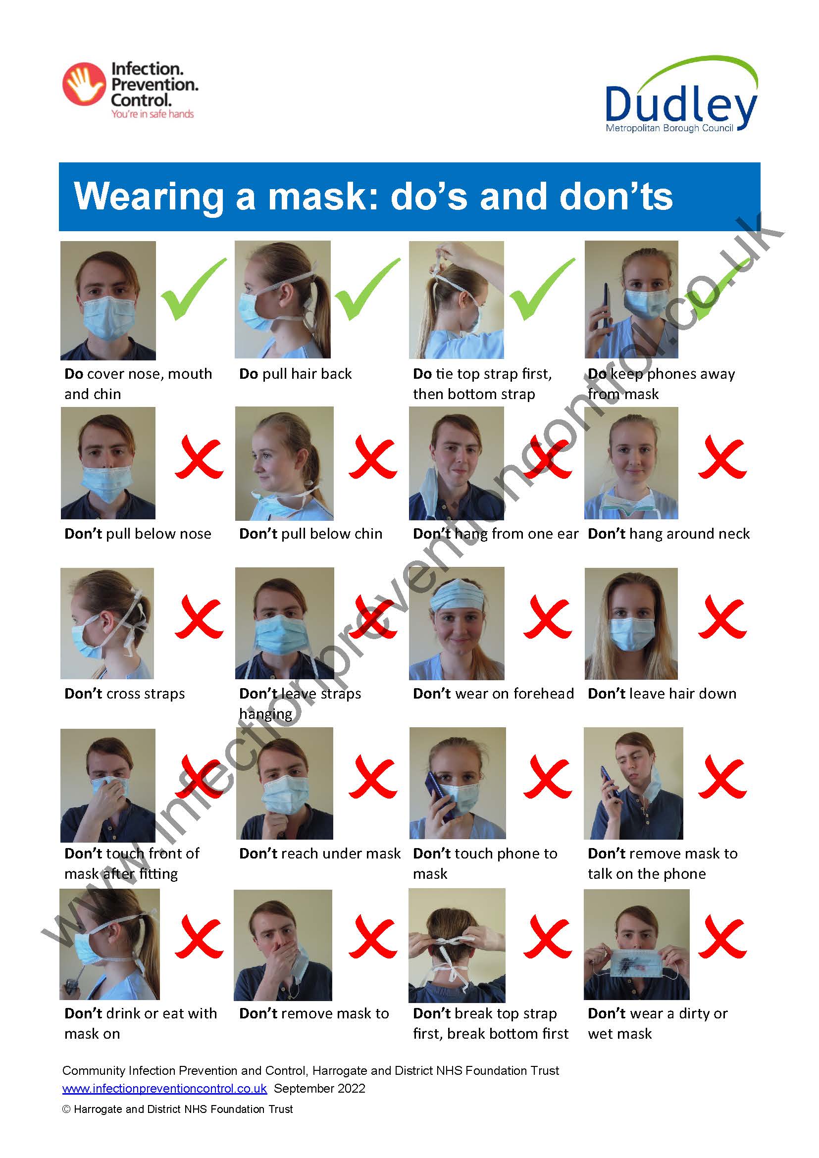 Wearing a mask: Do's and don'ts Poster - Infection Prevention Control