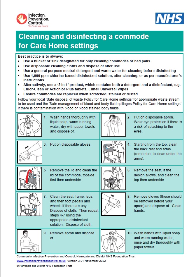 Cleaning and disinfecting a commode for Care Home settings Poster ...